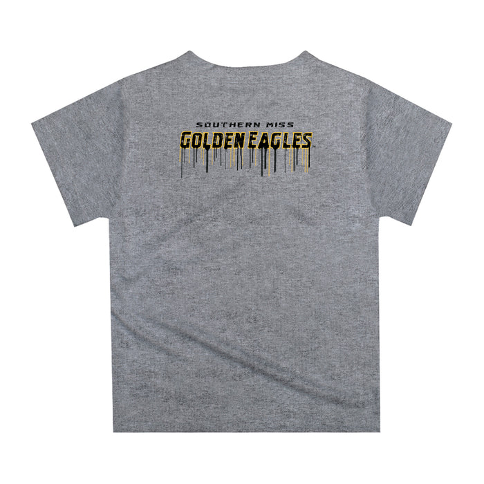 Southern Miss Golden Eagles Original Dripping Football Heather Gray T-Shirt by Vive La Fete - Vive La Fête - Online Apparel Store