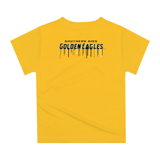 Southern Miss Golden Eagles Original Dripping Football Gold T-Shirt by Vive La Fete - Vive La Fête - Online Apparel Store