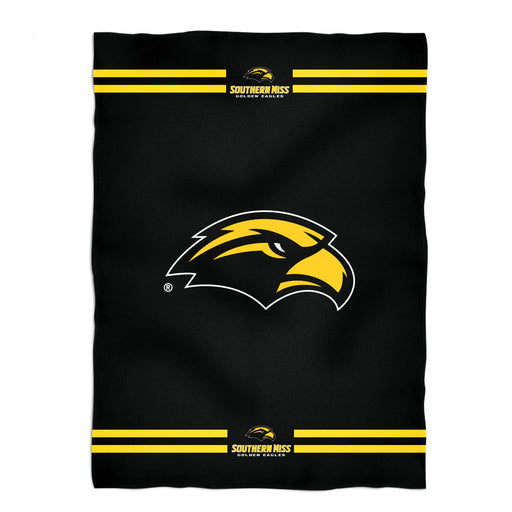 Southern Mississippi Stripes Black Fleece Blanket - Vive La Fête - Online Apparel Store
