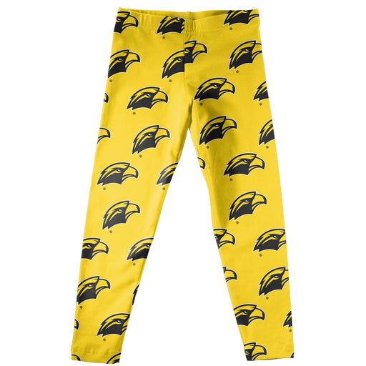 Southern Mississippi All Over Logo Gold Leggings - Vive La Fête - Online Apparel Store