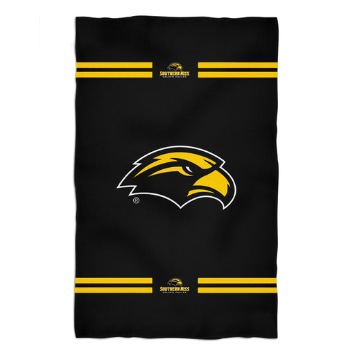 Southern Miss Golden Eagles Vive La Fete Game Day Absorvent Premium Black Beach Bath Towel 51 x 32" Logo and Stripes" - Vive La Fête - Online Apparel Store