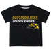 Southern Mississippi Solid Stripped Logo Black Short Sleeve Tee Shirt - Vive La Fête - Online Apparel Store