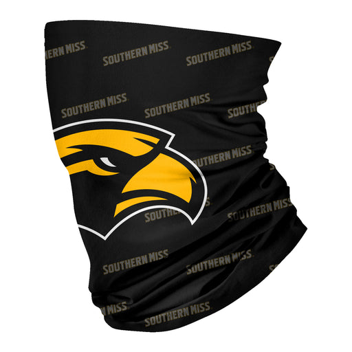 Southern Miss Golden Eagles Neck Gaiter Black All Over Logo - Vive La Fête - Online Apparel Store