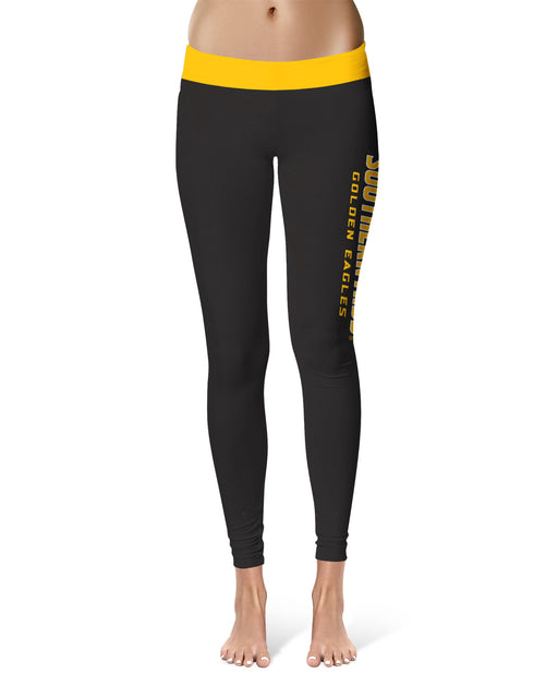 Southern Mississippi Yellow Waist Black Leggings - Vive La Fête - Online Apparel Store