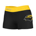 Southern Miss Golden Eagles Logo on Thigh & Waistband Black & Gold Women Yoga Booty Workout Shorts 3.75 Inseam"