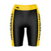 Southern Miss Golden Eagles Vive La Fete Game Day Logo on Waistband and Gold Stripes Black Women Bike Short 9 Inseam
