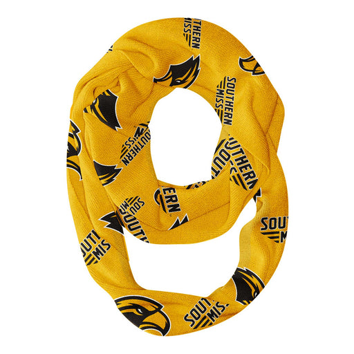 Southern Miss Golden Eagles Vive La Fete Repeat Logo Game Day Collegiate Women Light Weight Ultra Soft Infinity Scarf