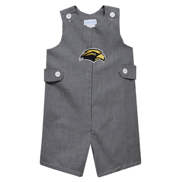 Southern Miss Golden Eagles Embroidered BlacK Gingham Boys Jon Jon