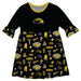 Southern Miss Golden Eagles 3/4 Sleeve Solid Black Repeat Print Hand Sketched Vive La Fete Impressions Artwork on Skirt