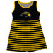 Southern Miss Golden Eagles Vive La Fete Girls Game Day Sleeveless Tank Dress Solid Black Logo Stripes on Skirt