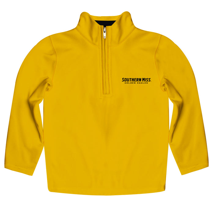 Southern Miss Golden Eagles Vive La Fete Game Day Solid Gold Quarter Zip Pullover Sleeves