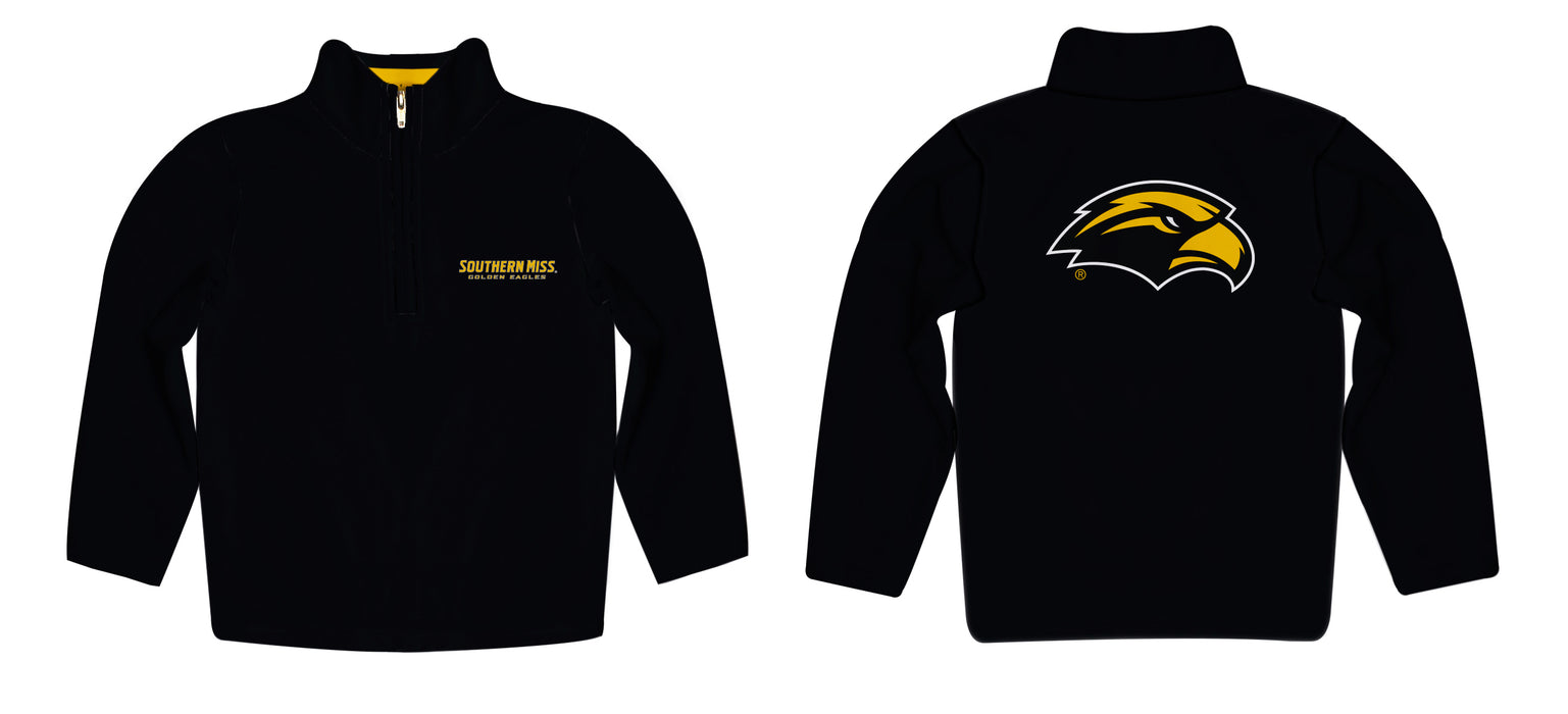 Southern Miss Golden Eagles Vive La Fete Game Day Solid Black Quarter Zip Pullover Sleeves - Vive La Fête - Online Apparel Store