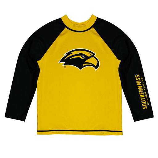 Southern Miss Golden Eagles Vive La Fete Gold and Black Long Sleeve Raglan Rashguard