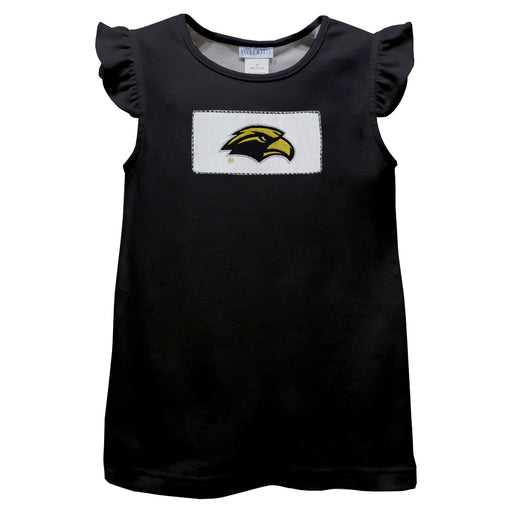 Southern Mississippi Golden Eagles Smoked Black Knit Angel Wing Sleeves Girls Tshirt