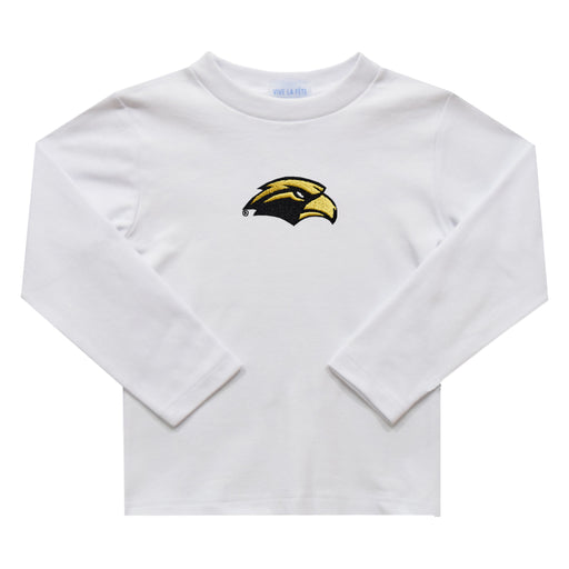 Southern Miss Golden Eagles Embroidered White Long Sleeve Boys Tee Shirt