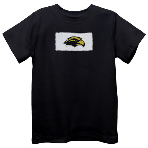 Southern Mississippi Golden Eagles Smocked Black Knit Short Sleeve Boys Tee Shirt