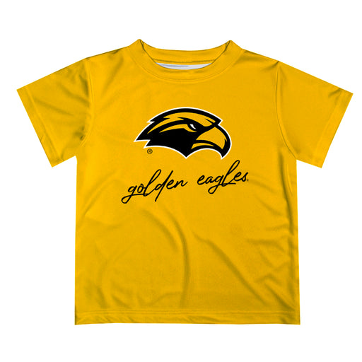 Southern Miss Golden Eagles Vive La Fete Script V1 Gold Short Sleeve Tee Shirt