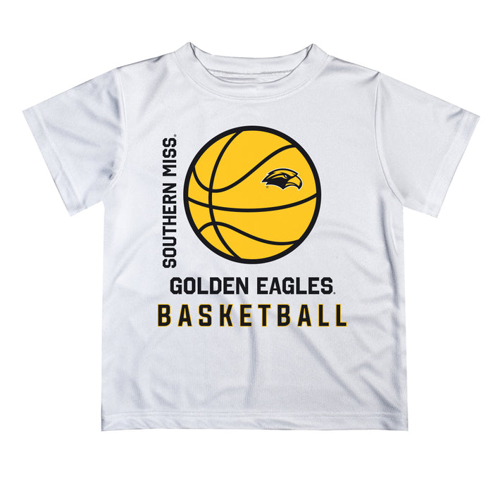 Southern Miss Golden Eagles Vive La Fete Basketball V1 White Short Sleeve Tee Shirt