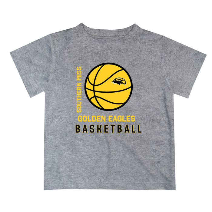 Southern Miss Golden Eagles Vive La Fete Basketball V1 Heather Gray Short Sleeve Tee Shirt