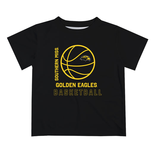 Southern Miss Golden Eagles Vive La Fete Basketball V1 Black Short Sleeve Tee Shirt
