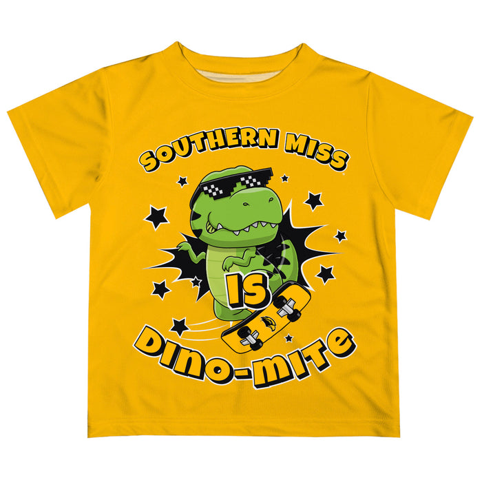 Southern Miss Golden Eagles Vive La Fete Dino-Mite Boys Game Day Gold Short Sleeve Tee