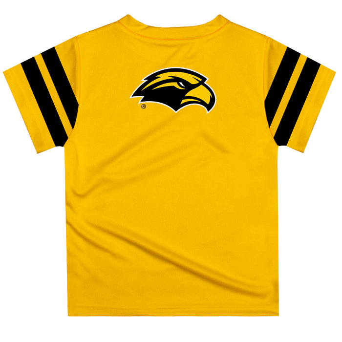 Southern Miss Golden Eagles Vive La Fete Boys Game Day Gold Short Sleeve Tee with Stripes on Sleeves - Vive La Fête - Online Apparel Store