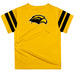 Southern Miss Golden Eagles Vive La Fete Boys Game Day Gold Short Sleeve Tee with Stripes on Sleeves - Vive La Fête - Online Apparel Store
