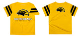 Southern Miss Golden Eagles Vive La Fete Boys Game Day Gold Short Sleeve Tee with Stripes on Sleeves - Vive La Fête - Online Apparel Store