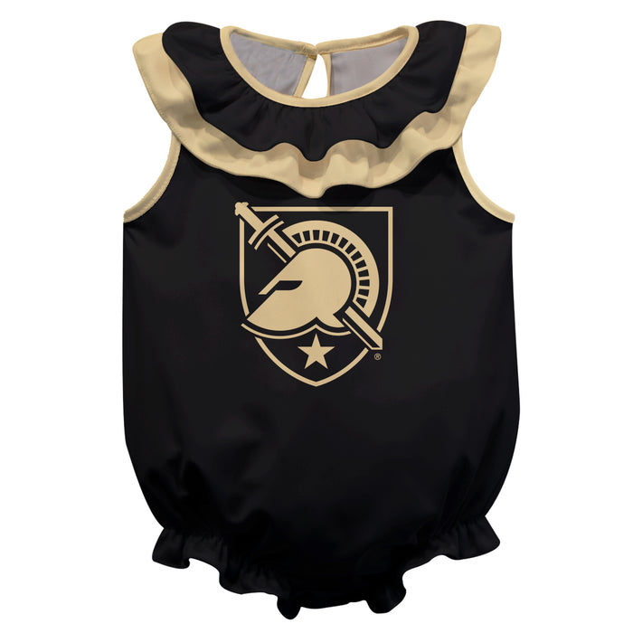 US Military ARMY Black Knights Black Sleeveless Ruffle Onesie Mascot Bodysuit by Vive La Fete