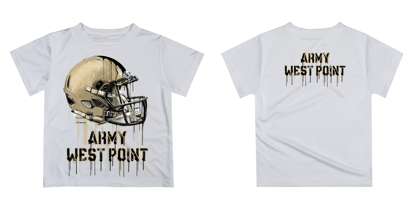 Army West Point Black Knights Original Dripping Football Helmet White T-Shirt by Vive La Fete - Vive La Fête - Online Apparel Store
