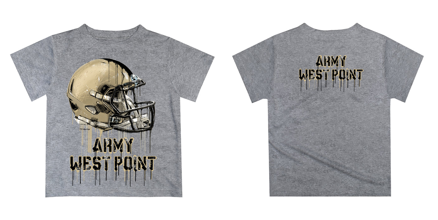 Army West Point Black Knights Original Dripping Football Helmet Heather Gray T-Shirt by Vive La Fete - Vive La Fête - Online Apparel Store