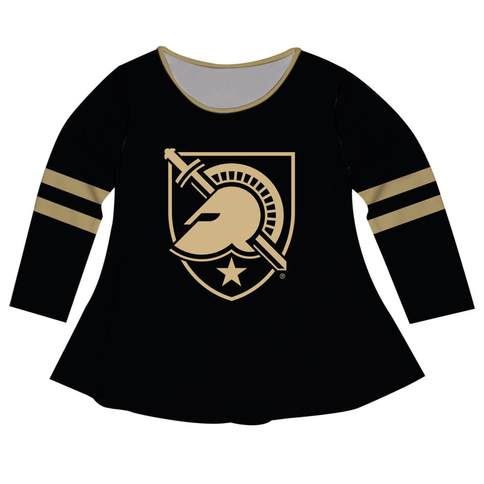 United States Military Academy Big Logo Black Stripes Long Sleeve Girls Laurie Top - Vive La Fête - Online Apparel Store