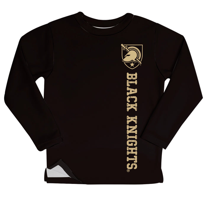 United States Military Academy Black Knights Logo Black Long Sleeve Fleece Sweatshirt Side Vents - Vive La Fête - Online Apparel Store