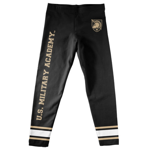 United States Military Academy Verbiage And Logo Black Stripes Leggings - Vive La Fête - Online Apparel Store