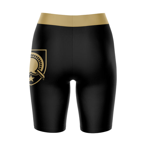 Army West Point Cadets Vive La Fete Game Day Logo on Thigh and Waistband Black and Brown Women Bike Short 9 Inseam" - Vive La Fête - Online Apparel Store