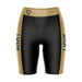 Army West Point Cadets Vive La Fete Game Day Logo on Waistband and Gold Stripes Black Women Bike Short 9 Inseam