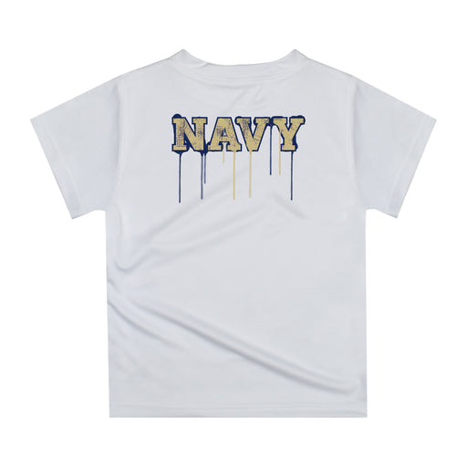 Naval Academy Midshipmen Original Dripping Football Helmet White T-Shirt by Vive La Fete - Vive La Fête - Online Apparel Store