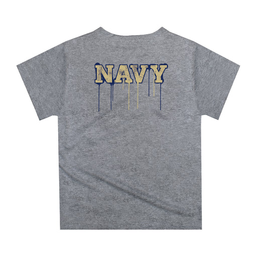 Naval Academy Midshipmen Original Dripping Football Helmet Heather Gray T-Shirt by Vive La Fete - Vive La Fête - Online Apparel Store
