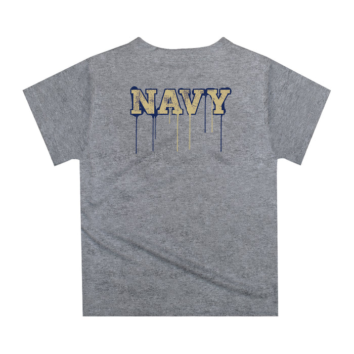 Naval Academy Midshipmen Original Dripping Football Helmet Heather Gray T-Shirt by Vive La Fete - Vive La Fête - Online Apparel Store