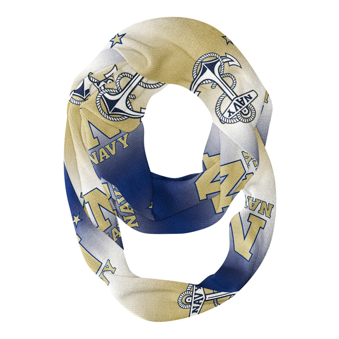 United States Naval Academy USNA Blue And Gold Degrade Infinity Scarf - Vive La Fête - Online Apparel Store
