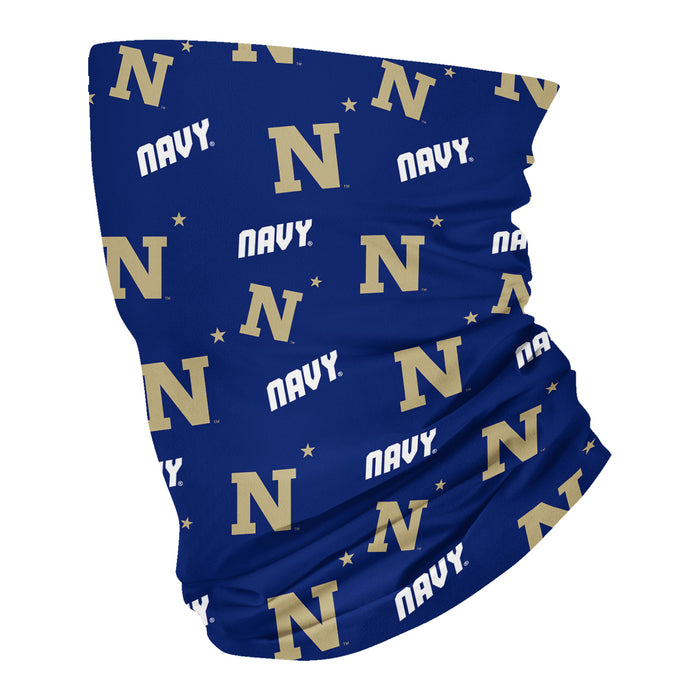 United States Naval Academy All Over Logo Navy Blue Neck Gaiter - Vive La Fête - Online Apparel Store