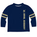 United States Naval Academy Stripes Blue Long Sleeve Tee Shirt - Vive La Fête - Online Apparel Store