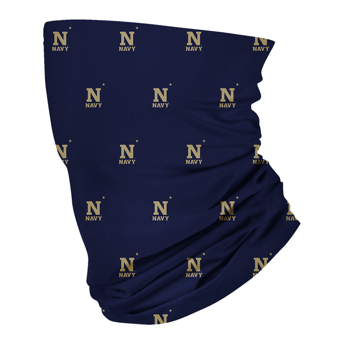 US Naval Naval Academy Vive La Fete All Over Logo Game Day Collegiate Face Cover Soft 4-Way Stretch Two Ply Neck Gaiter - Vive La Fête - Online Apparel Store