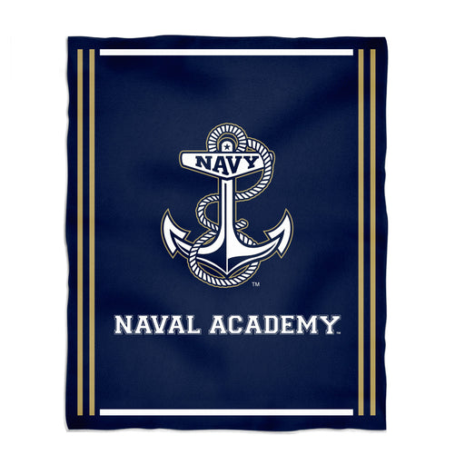 US Naval Naval Academy Midshipmen Vive La Fete Kids Game Day Navy Plush Soft Minky Blanket 36 x 48 Mascot