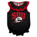 Southern Utah University Thunderbirds Black Sleeveless Ruffle Onesie Logo Bodysuit by Vive La Fete