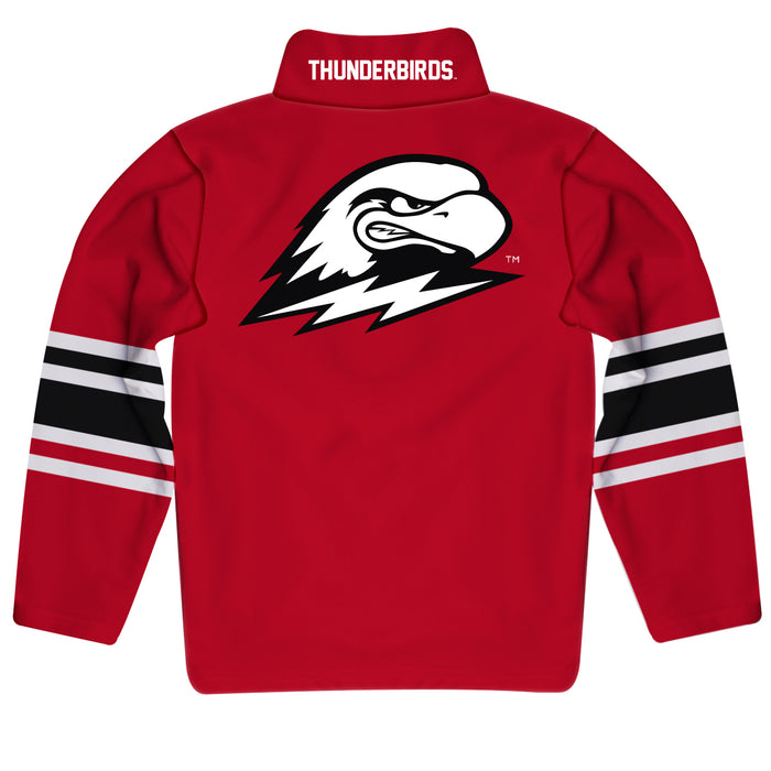 Southern Utah University Thunderbirds Vive La Fete Game Day Red Quarter Zip Pullover Stripes on Sleeves - Vive La Fête - Online Apparel Store