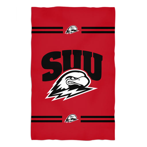 Southern Utah University Thunderbirds Game Day Absorvent Premium Red Beach Bath Towel 51 x 32" Logo and Stripes" - Vive La Fête - Online Apparel Store