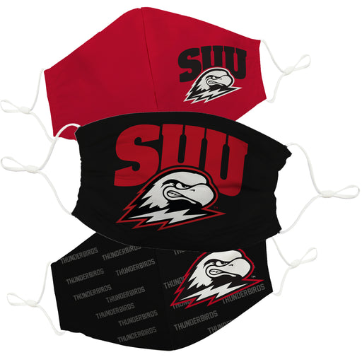 Southern Utah University Thunderbirds Face Mask Red and Black Set of Three - Vive La Fête - Online Apparel Store