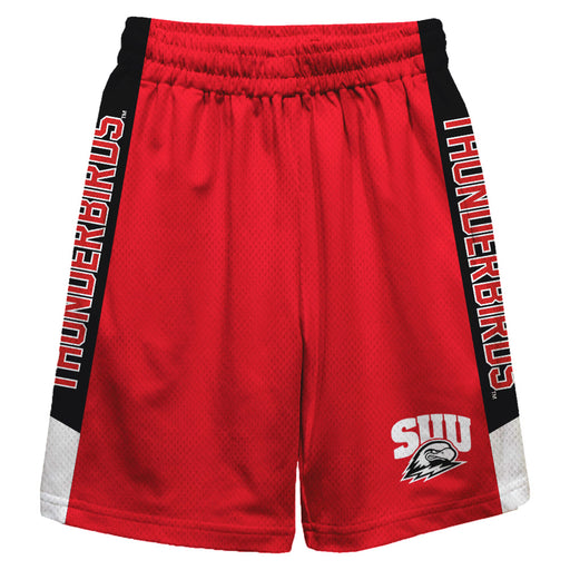 Southern Utah Thunderbirds SUU Vive La Fete Game Day Red Stripes Boys Solid Black Athletic Mesh Short