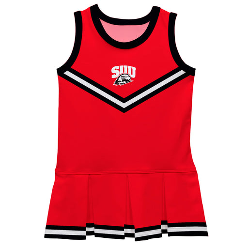 Southern Utah University Thunderbirds Vive La Fete Game Day Red Sleeveless Cheerleader Dress